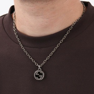 グッチ ネックレス アクセサリー メンズ レディース インターロッキングG アンティークシルバー 455307 J8400 0811 GUCCI