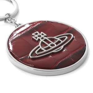 ヴィヴィアンウエストウッド キーリング/キーホルダー アクセサリー メンズ レディース シン ラインズ クロコ オーブ クロコ型押し サークル バーガンディーレッド 82030103 L0039 I401 VIVIENNE WESTWOOD