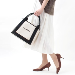 バレンシアガ トートバッグ バッグ レディース ネイビーカバス S ナチュラルホワイトベージュ&ブラック 339933 2HH3N 9260 BALENCIAGA