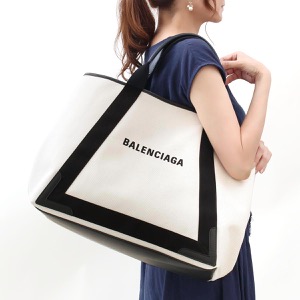 バレンシアガ トートバッグ バッグ レディース ネイビーカバス M ナチュラル&ブラック 339936 AQ38N 1081 BALENCIAGA