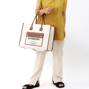 バーバリー トートバッグ バッグ レディース フレヤ ミディアム ナチュラル&タンブラウン&ブラック LL MD POCKET DTL TOTE LL6 112818 A1395 8044129 BURBERRY