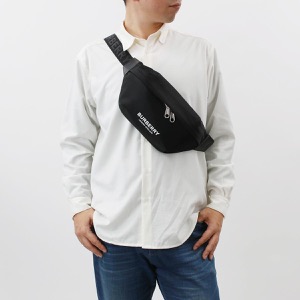 バーバリー ウエストバッグ/ボディバッグ/バムバッグ バッグ メンズ レディース ソニー ロゴプリント ベルトバッグ ブラック ML MD SONNY PN9 117221 A1189 8049095 BURBERRY
