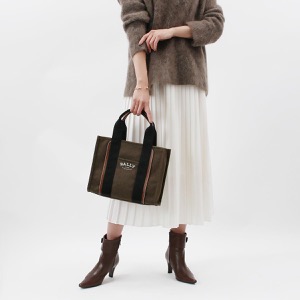 バリー トートバッグ/ハンドバッグ バッグ メンズ レディース ドライヴァリア 日本限定 ディープモスグリーン&ブラック&ブラウン DRYVALIA U708Y 6302437 BALLY