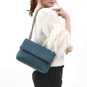 ボッテガヴェネタ (ボッテガ・ヴェネタ) ショルダーバッグ バッグ レディース オリンピア イントレチャート S ブライトンブルー 386498 VO0AD 4400 BOTTEGA VENETA