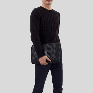 ボッテガヴェネタ (ボッテガ・ヴェネタ) クラッチバッグ/ドキュメントケース バッグ メンズ イントレチャート ブラック 405912 VV340 1000 BOTTEGA VENETA