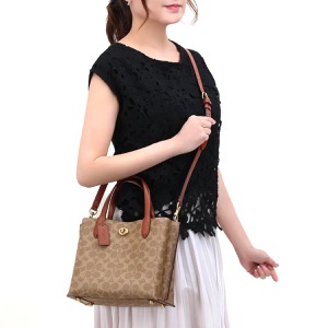 コーチ ハンドバッグ/ショルダーバッグ バッグ レディース シグネチャー タンブラウンベージュ&ラストブラウン C8562 B4NQ4 COACH