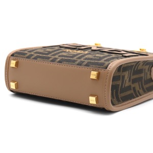 フェンディ ハンドバッグ/ショルダーバッグ/ミニバッグ バッグ レディース サンシャイン ショッパー スモール ズッカ FF ジャガード タバコブラウン&サンドベージュ&オーロソフト 8BS092 ALP3 F1AOE FENDI