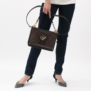 フェンディ ショルダーバッグ/ハンドバッグ/メッシュバッグ バッグ レディース キャナイ エフ FF ズッカ マロンブラウン&ブラック&エバノダークブラウン&オーロソフト 8BT284 A6D7 F12PK FENDI