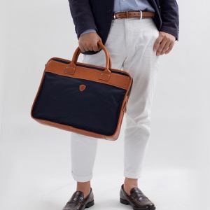 フェリージ ビジネスバッグ バッグ メンズ ネイビーブルー&ライトブラウン 1845 DS 0045 FELISI
