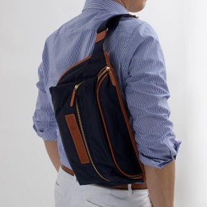 フェリージ ボディバッグ バッグ メンズ ネイビーブルー&ライトブラウン 427 DS 0045 FELISI