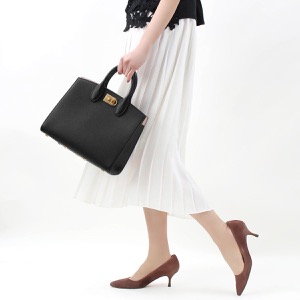 フェラガモ トートバッグ/ショルダーバッグ バッグ レディース ザ スタジオ ガンチーニ ブラック&ボンボンピンク 210398 NERO BONBON 0740941 SALVATORE FERRAGAMO