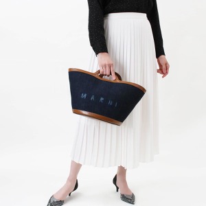 マルニ バケットバッグ/ハンドバッグ/ショルダーバッグ バッグ レディース トロピカリア ブルーブラック&モカブラウン BMMP0097L1 P4891 Z569M 2022年春夏新作 MARNI