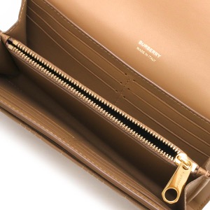 バーバリー 長財布 財布 レディース ローラ キルティングチェック キャメルベージュ LS LOLA WALLET LQC 117394 A1420 8054377 BURBERRY