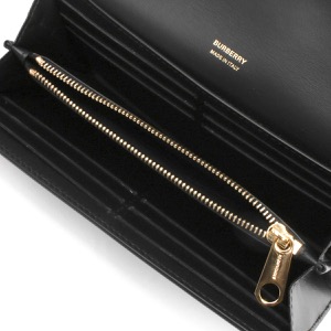 バーバリー 長財布 財布 レディース ローラ キルティング 二つ折り ブラック&ライトゴールド LS LOLA WALLET QXC 130362 A1189 8062339 BURBERRY