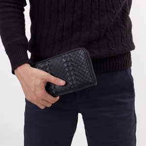 ボッテガヴェネタ (ボッテガ・ヴェネタ) 長財布 財布 メンズ イントレチャート IMPERATORE ブラック 311263 VV341 1000 BOTTEGA VENETA