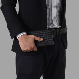 ボッテガヴェネタ (ボッテガ・ヴェネタ) 長財布 財布 メンズ イントレチャート 【INTRECCIATO】 ブラック 316005 V4651 1000 BOTTEGA VENETA