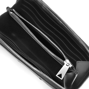 ボッテガヴェネタ (ボッテガ・ヴェネタ) 長財布 財布 メンズ カセット マキシイントレチャート ラウンドファスナー ブラック 649607 V47V1 8803 BOTTEGA VENETA