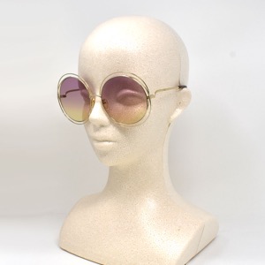 クロエ サングラス レディース カーリナ べっ甲 ラウンド UVカット モーヴピンクパープルイエローグラデーション&ゴールド&ハヴァナマーブルブラウン CH0045S 002 CHLOE