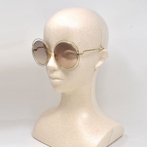 クロエ サングラス レディース カーリナ ラウンド UVカット ブラウングラデーション&ゴールド&マーブルホワイト CH0045S 005 CHLOE