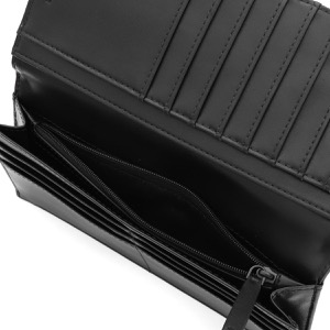 エンポリオアルマーニ 長財布 財布 メンズ イーグルマーク ストライプ 二つ折り ブラック Y4R170 YQ12V 80681 EMPORIO ARMANI