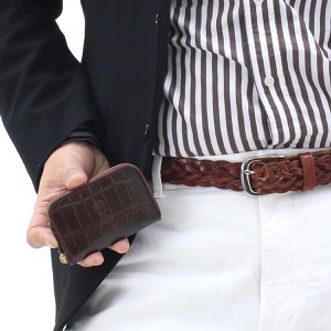 フェリージ コインケース（小銭入れ） 財布 メンズ クロコ型押し モロダークブラウン 166 SA 0002 FELISI