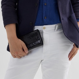 フェリージ 長財布 財布 メンズ クロコ型押し ブラック 447 SA 0003 FELISI