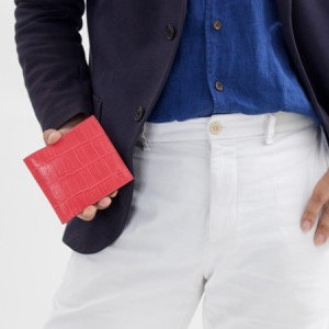 フェリージ 二つ折り財布 財布 メンズ クロコ型押し カードケースセット フクシアピンク 452 SA 0031 FELISI