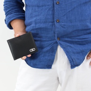 フェラガモ 二つ折り財布 財布 メンズ リバイバル ダブル ガンチーニ ブラック&レッド 66A065 NERO RED 0685986 SALVATORE FERRAGAMO