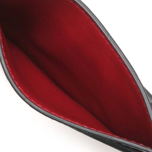 フェラガモ クレジットカードケース/マネークリップ メンズ ダブル ガンチーニ ブラック&レッド 66A387 NERO RED 0704957 SALVATORE FERRAGAMO