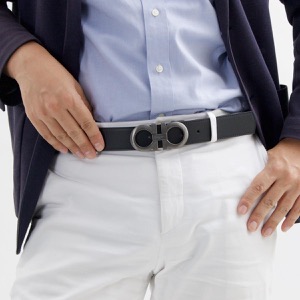 フェラガモ ベルト メンズ ダブル ガンチーニ リバーシブル ブラック&ヒッコリーブラウン 675542 BKHI 0464231 SALVATORE FERRAGAMO