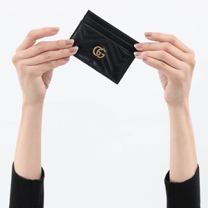 グッチ クレジットカードケース レディース GGマーモント ブラック 443127 DTD1T 1000 GUCCI