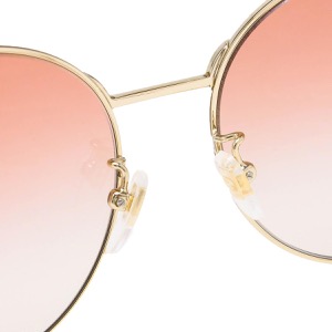 グッチ サングラス メンズ レディース アレッサンドロ・ミケーレデザイン ラウンド UVカット ゴールド&オレンジ GG0206SK 004 GUCCI