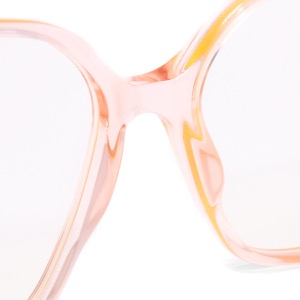 グッチ サングラス レディース スクエア UVカット オレンジクリア&トランスペアレントクリア GG0258S 006 INT GUCCI