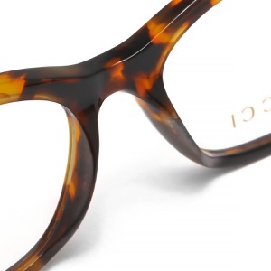 グッチ 伊達メガネ レディース フォックス べっ甲 インターロッキングG ハヴァナマーブルブラウン&トランスペアレントクリア GG0570O 006 GUCCI