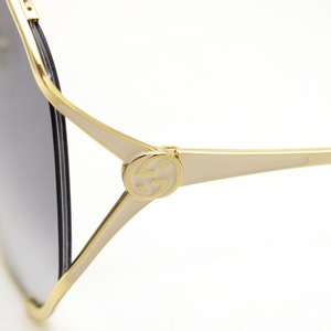 グッチ サングラス メンズ レディース バタフライ UVカット インターロッキングG グレーグラデーション&ゴールド GG0650SK 002 GUCCI