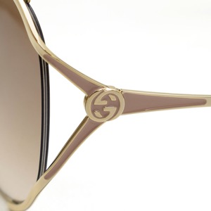 グッチ サングラス メンズ レディース べっ甲 バタフライ UVカット インターロッキングG ブラウングラデーション&ゴールド&ハヴァナマーブルブラウン GG0650SK 004 GUCCI