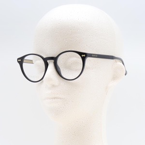 グッチ 伊達メガネ メンズ レディース ボストン ブラック&トランスペアレントクリア GG0738O 001 GUCCI