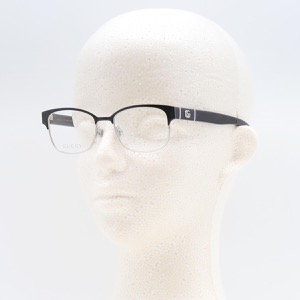 グッチ 伊達メガネ レディース スクエア GG ブラック&トランスペアレントクリア GG0751O 001 GUCCI