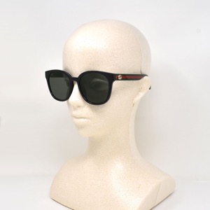 グッチ サングラス メンズ レディース ウェリントン UVカット GG ブラック&グレー&グリーン&レッド GG0855SK 001 GUCCI