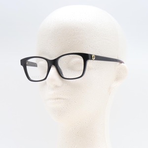 グッチ 伊達メガネ レディース スクエア GG ビー ブラック&トランスペアレントクリア GG0922O 007 GUCCI