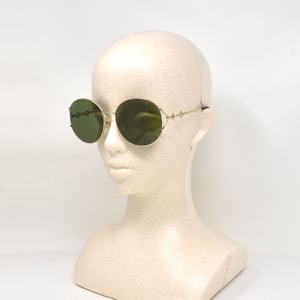 グッチ サングラス メンズ レディース ラウンド UVカット ホースビット グリーン&ゴールド&ブラック GG1017SK 002 GUCCI