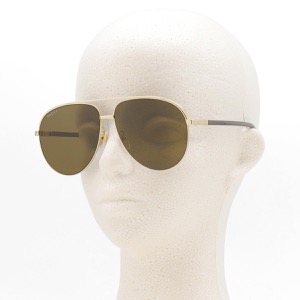 グッチ サングラス メンズ ティアドロップ UVカット ゴールド&ブラウン GG1098S 002 GUCCI