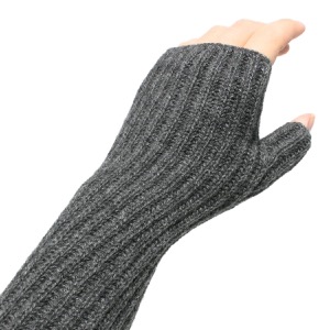 ジョンストンズ リストウォーマー/ハンドウォーマー レディース HAE2681 リブ ニット ミッドグレー HAE02681 HA4181 JOHNSTONS