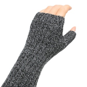 ジョンストンズ リストウォーマー/ハンドウォーマー レディース HAE2681 リブ ニット ブラックマール HAE02681 HA7162 JOHNSTONS