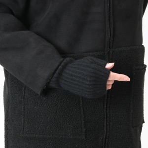 ジョンストンズ リストウォーマー/ハンドウォーマー レディース HAE2681 リブ ニット ブラック HAE02681 SA0900 JOHNSTONS