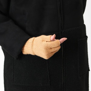 ジョンストンズ フィンガーレスグローブ/手袋 レディース HAY2223 指無し ニット ソフトキャメルベージュ HAY02223 SB4282 JOHNSTONS