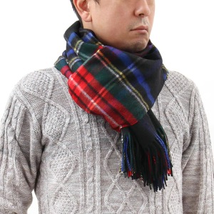 ジョンストンズ ストール/マフラー メンズ レディース WA56 大判 ブラックスチュワートマルチ WA000056 KU0324 JOHNSTONS