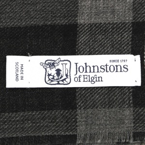 ジョンストンズ ストール メンズ レディース WA1063 中判 チェック柄 グレーブキャナンマルチ WA001063 KU0578 JOHNSTONS