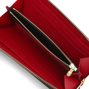 ルイヴィトン 長財布 財布 メンズ レディース ポルトフォイユ クレマンス ダミエ エベヌ エベヌブラウン&スリーズレッド N60534 LOUIS VUITTON