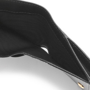プラダ 二つ折り財布 財布 レディース サフィアーノ トライアングル 三角ロゴプレート ブラック 1ML050 QHH F0002 PRADA